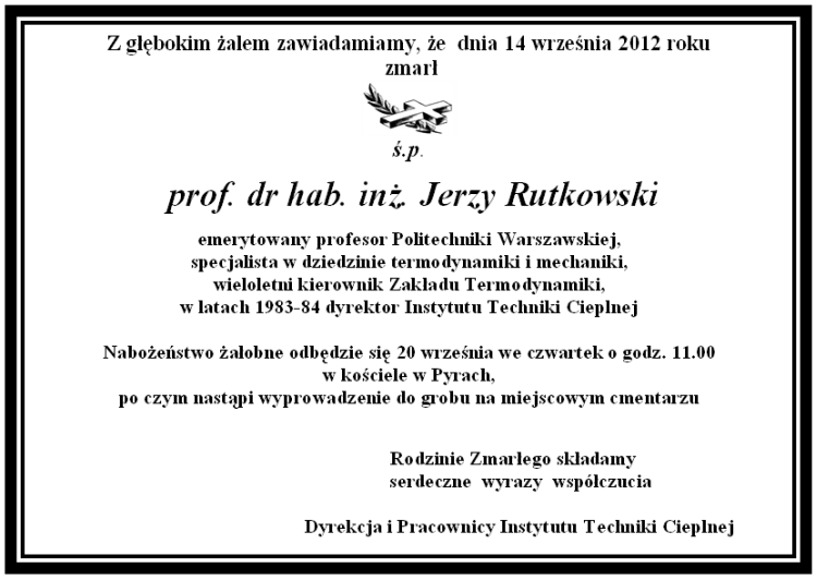 nekrolog prof. J. Rutkowskiego od ITC